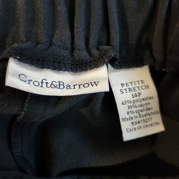CROFT & BARROW DARK BLUE PETITE STRETCH PANTS WOMEN'S 14P - Picture 3 of 3